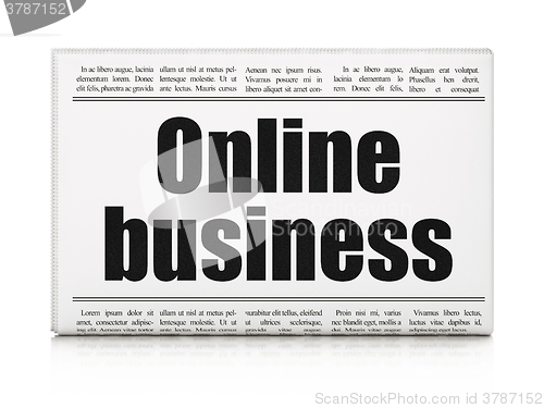 Image of Finance concept: newspaper headline Online Business