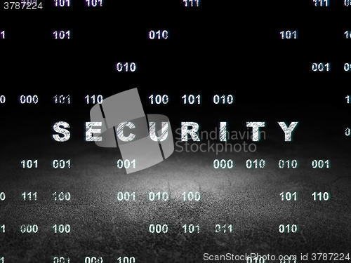 Image of Protection concept: Security in grunge dark room