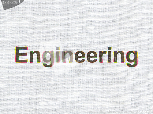 Image of Science concept: Engineering on fabric texture background