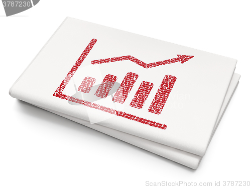 Image of News concept: Growth Graph on Blank Newspaper background