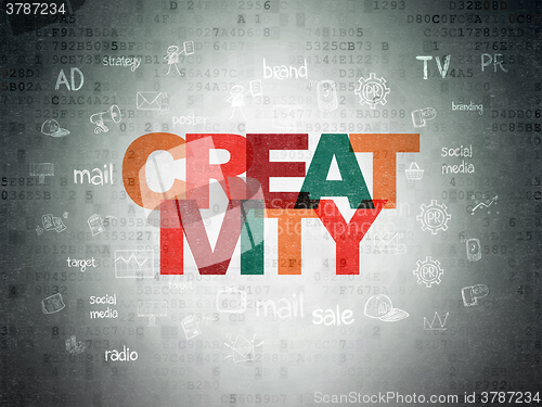 Image of Marketing concept: Creativity on Digital Paper background