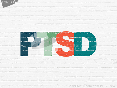 Image of Medicine concept: PTSD on wall background