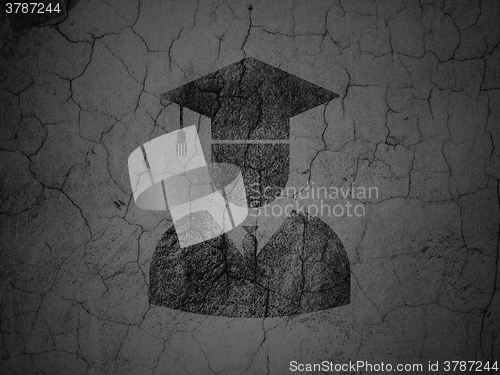 Image of Science concept: Student on grunge wall background