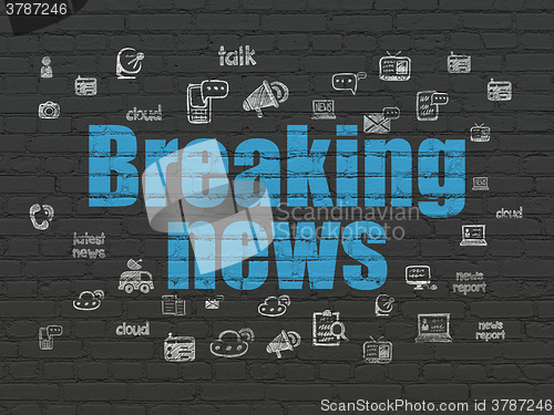 Image of News concept: Breaking News on wall background