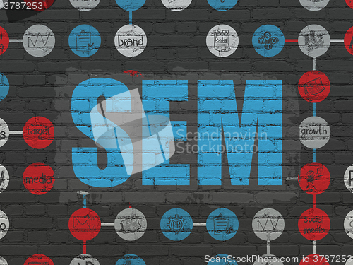 Image of Marketing concept: SEM on wall background