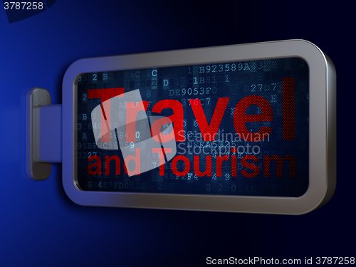 Image of Travel concept: Travel And Tourism on billboard background