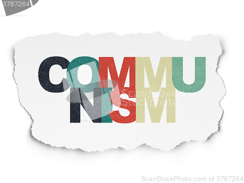 Image of Politics concept: Communism on Torn Paper background