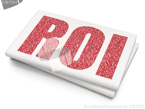 Image of Business concept: ROI on Blank Newspaper background