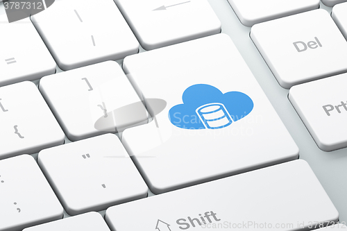 Image of Programming concept: Database With Cloud on computer keyboard background