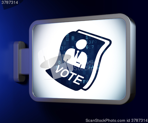 Image of Political concept: Ballot on billboard background