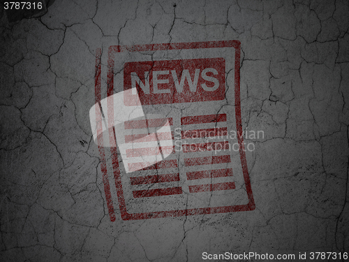 Image of News concept: Newspaper on grunge wall background