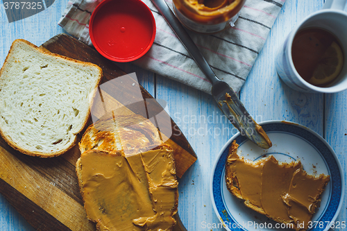 Image of Peanut butter sandwiches or toasts