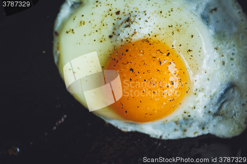 Image of fried egg on the pan