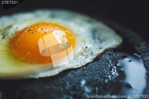 Image of fried egg on the pan