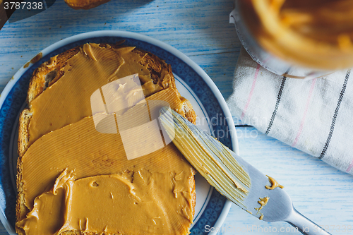 Image of Peanut butter sandwiches or toasts