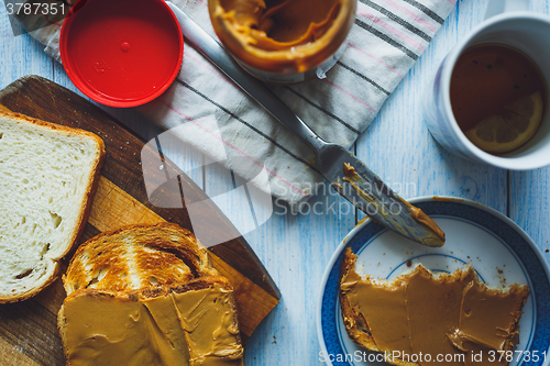 Image of Peanut butter sandwiches or toasts