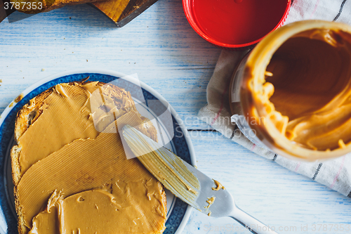 Image of Peanut butter sandwiches or toasts