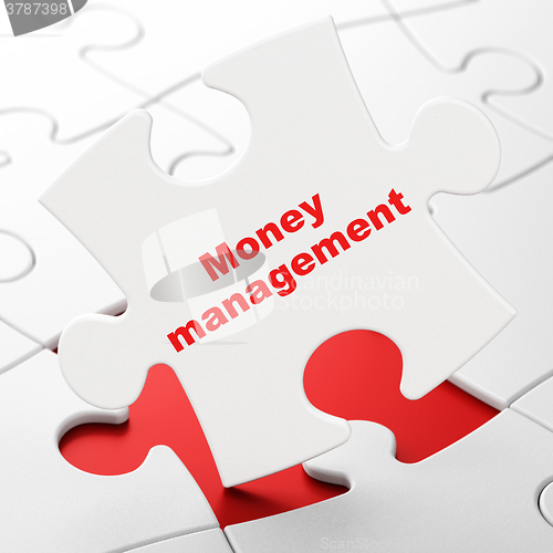 Image of Money concept: Money Management on puzzle background