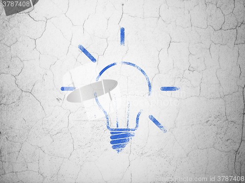 Image of Business concept: Light Bulb on wall background