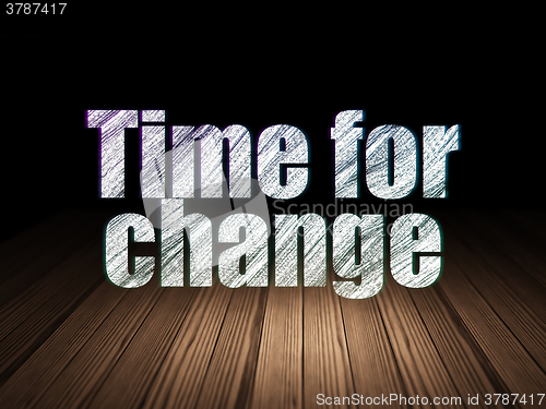 Image of Timeline concept: Time for Change in grunge dark room