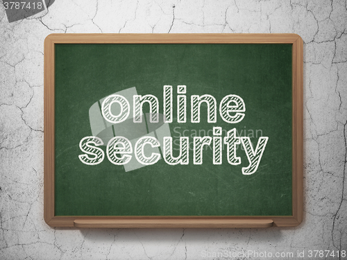 Image of Safety concept: Online Security on chalkboard background