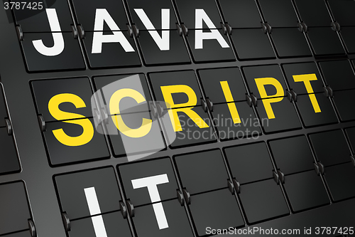 Image of Database concept: Script on airport board background