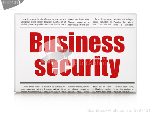 Image of Privacy concept: newspaper headline Business Security