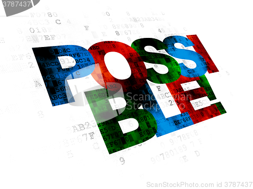 Image of Business concept: Possible! on Digital background
