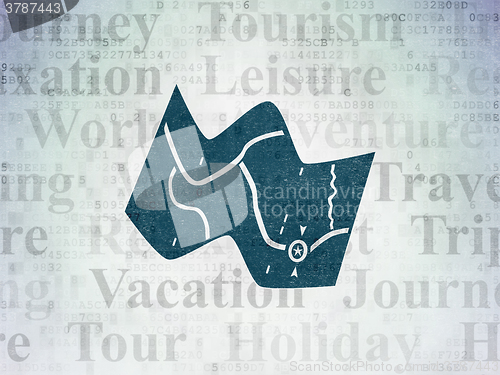 Image of Travel concept: Map on Digital Paper background
