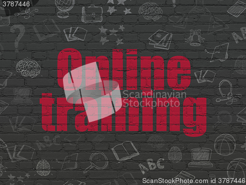 Image of Education concept: Online Training on wall background
