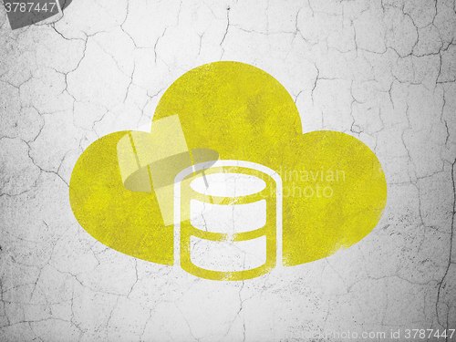 Image of Database concept: Database With Cloud on wall background