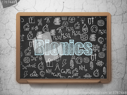 Image of Science concept: Bionics on School Board background