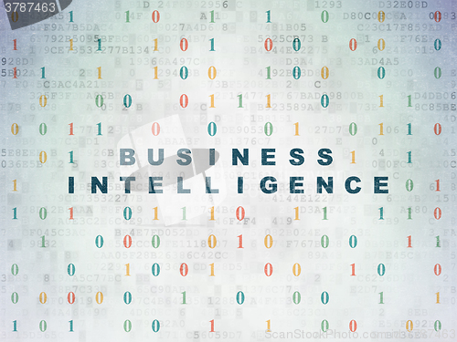 Image of Finance concept: Business Intelligence on Digital Paper background