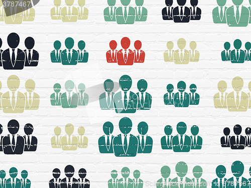 Image of News concept: Business People icons on wall background