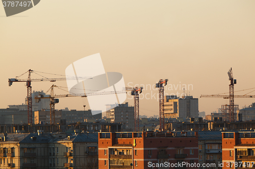 Image of City view at sunset