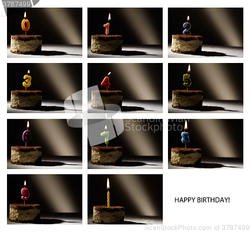 Image of Collage of birthday candles.