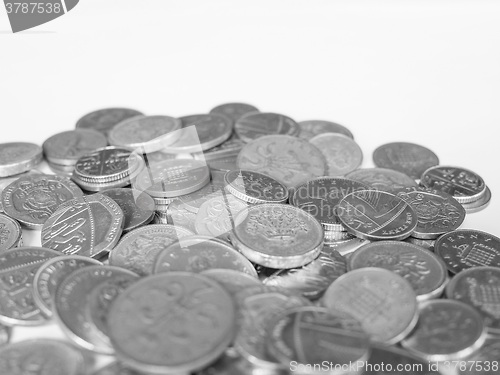 Image of Black and white Pound coins