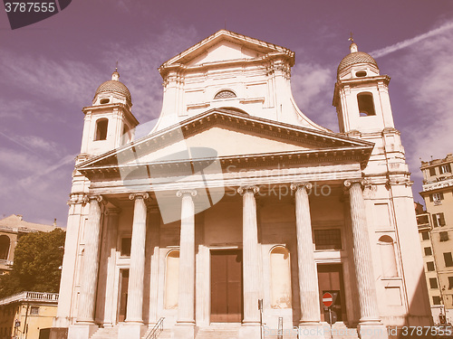 Image of Santissima Annunziata church in Genoa Italy vintage