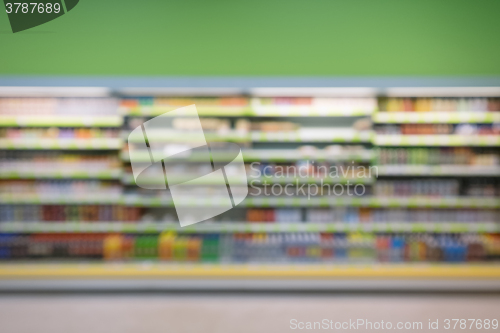 Image of Supermarket shelves blurred