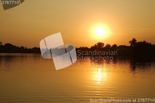 Image of Sunset over water