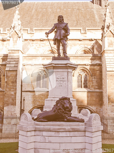 Image of Oliver Cromwell statue vintage