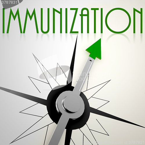 Image of Immunization on green compass