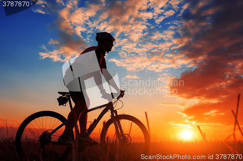 Image of biker in autumn on a sunny afternoon