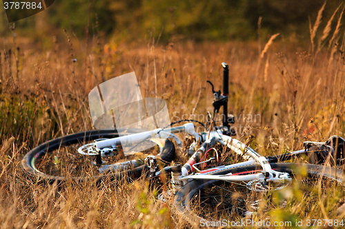 Image of Mountain bicycle at sunny day