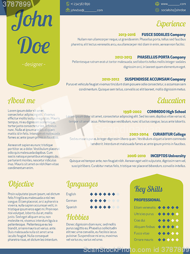 Image of Modern resume cv with green ribbon