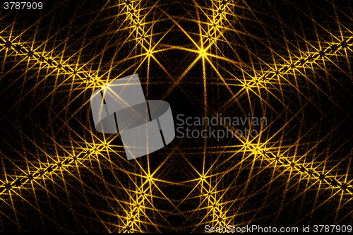 Image of Fractal images: glowing bright yellow rays