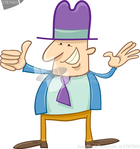 Image of happy man cartoon character