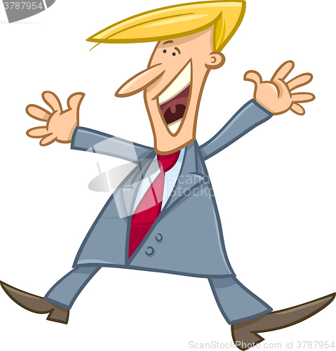 Image of happy businessman cartoon