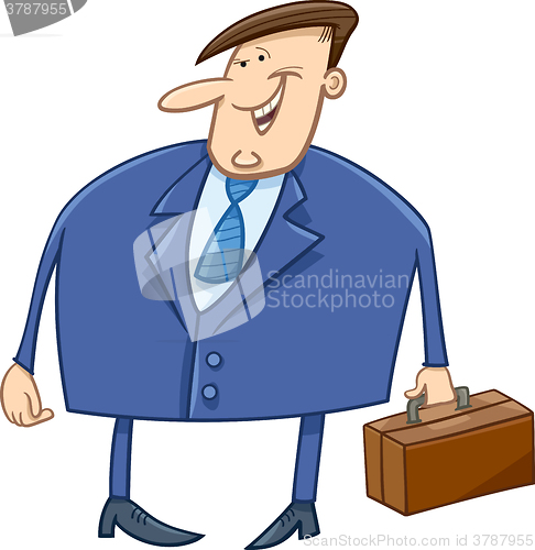 Image of businessman with briefcase cartoon