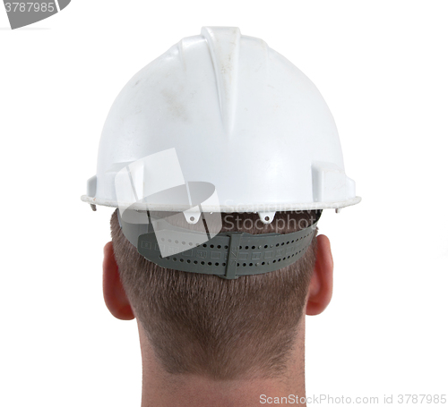 Image of Engineer with hardhat on white background